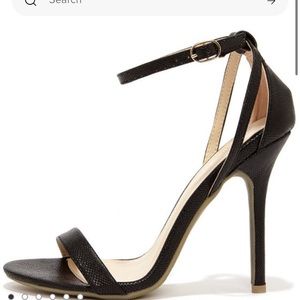 Wild Diva Lounge Adele 94 black Snakeskin Ankle Strap Heels size 7